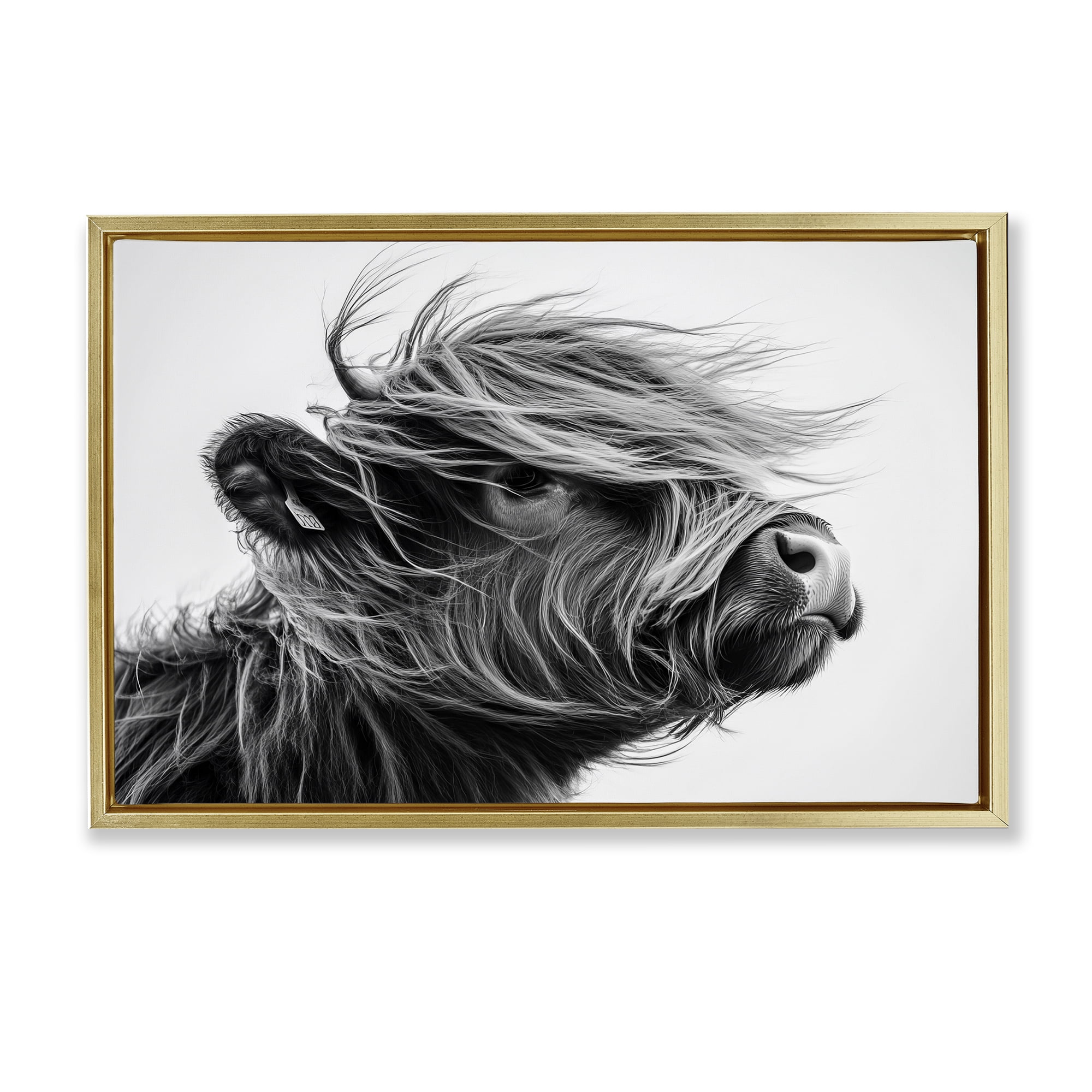 Stupell Industries Handsome Highland Portrait Gold Framed Floater Canvas Wall Art, design by Tina LeCour