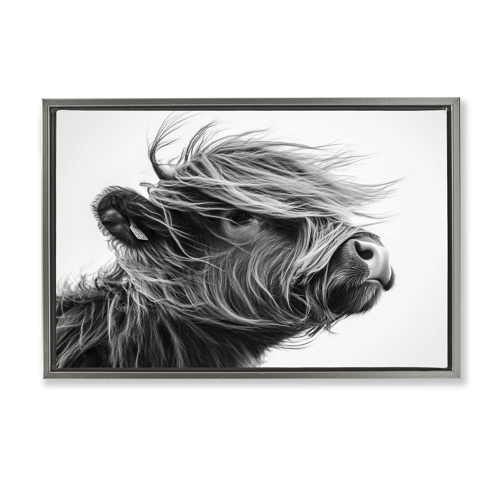 Stupell Industries Handsome Highland Portrait Gray Framed Floater Canvas Wall Art, design by Tina LeCour