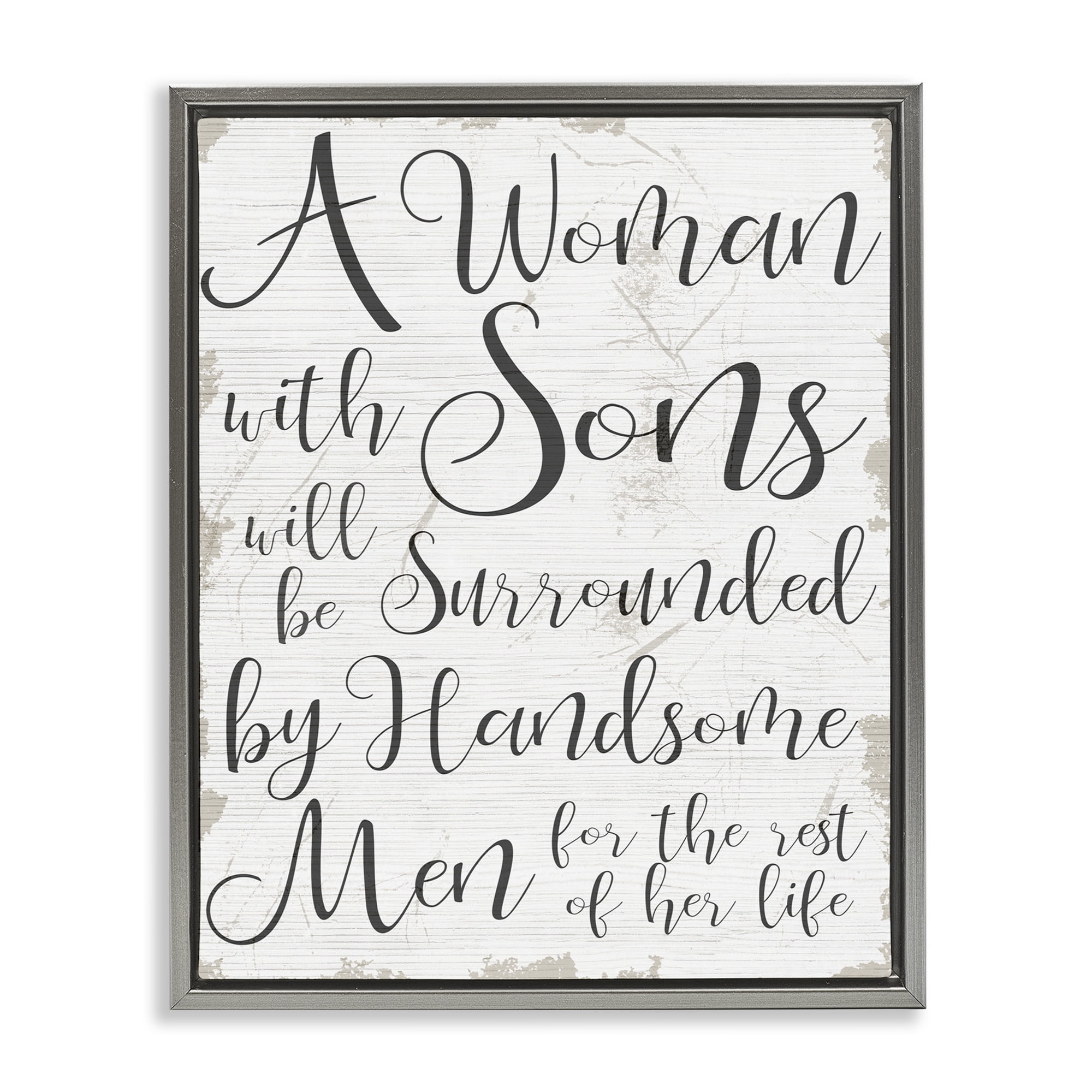 Stupell Industries Handsome Sons Family Parenting Inspirational Painting Gray Floater Framed Canvas Art Print Wall Art, 17 x 21