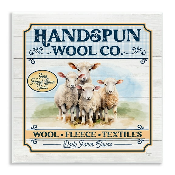 Stupell Industries Handspun Wool Sign Animals & Insects Painting Unframed Art Print Wall Art, 12 x 12