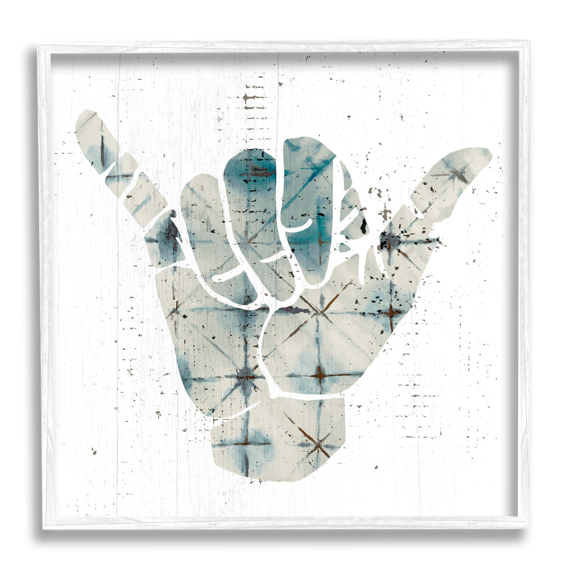 Stupell Industries Hang Loose Hand Sign Modern Abstract Pattern, 12 x 12,Design by Daphne Polselli