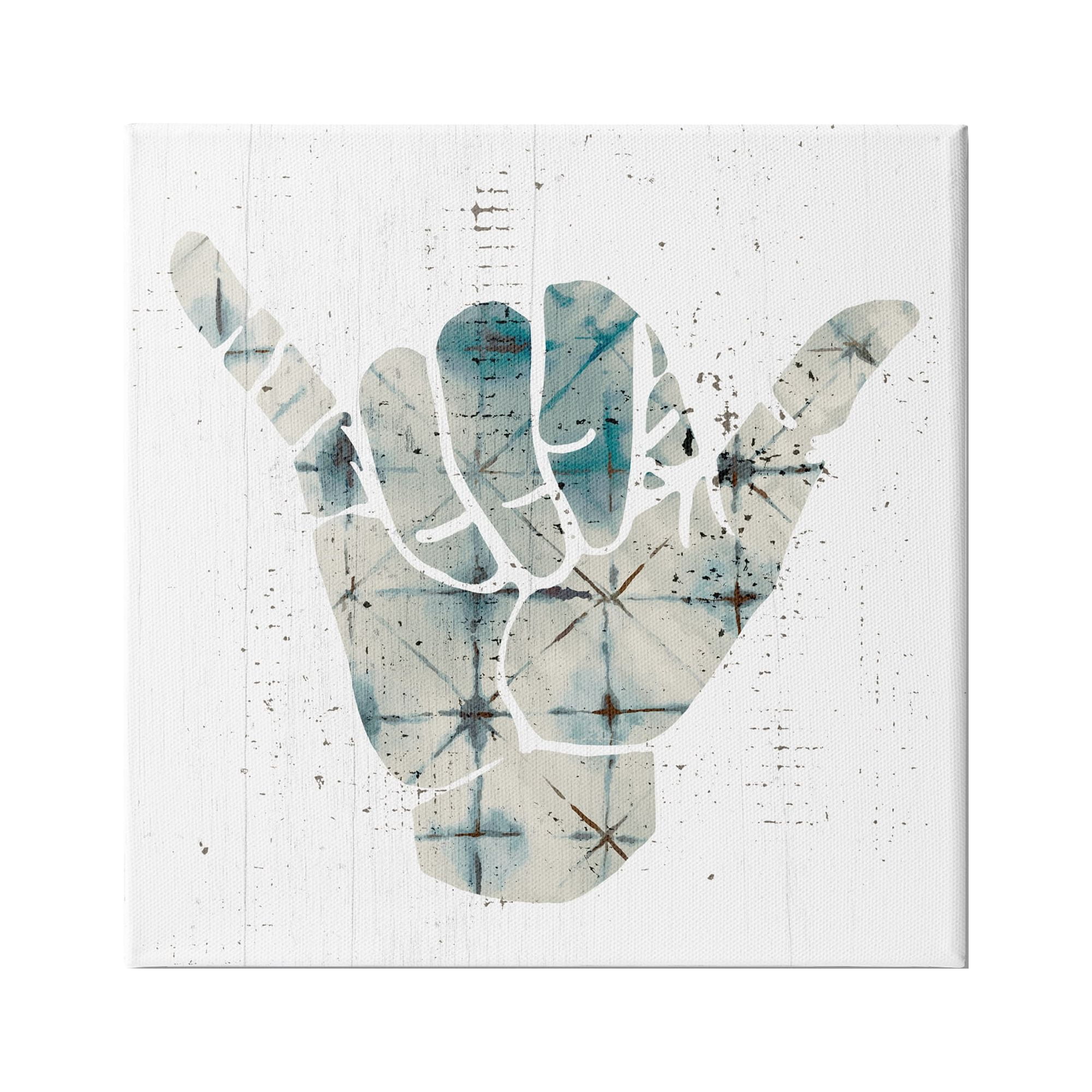 Stupell Industries Hang Loose Hand Sign Modern Abstract Pattern, 17 x 17,Design by Daphne Polselli