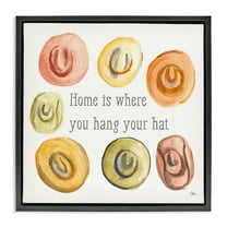 Stupell Industries Hang Your Hat Phrase Typography Painting Black Floater Framed Canvas Art Print Wall Art, 18 x 18