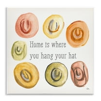 Stupell Industries Hang Your Hat Phrase Typography Painting Unframed Art Print Wall Art, 12 x 12