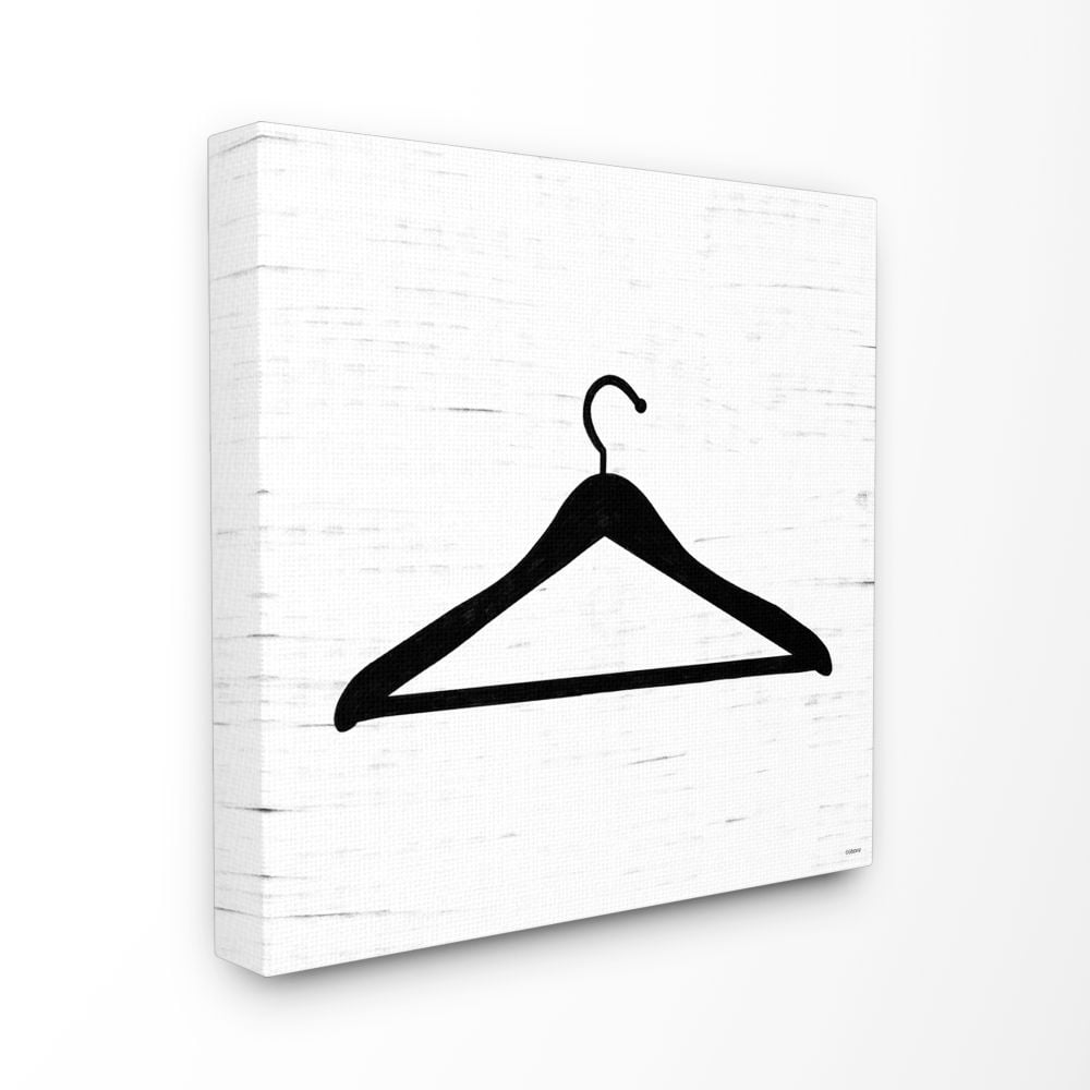 Stupell Industries Hanger Laundry Bathroom Black And White Design XL Canvas Wall Art by Gigi Louise