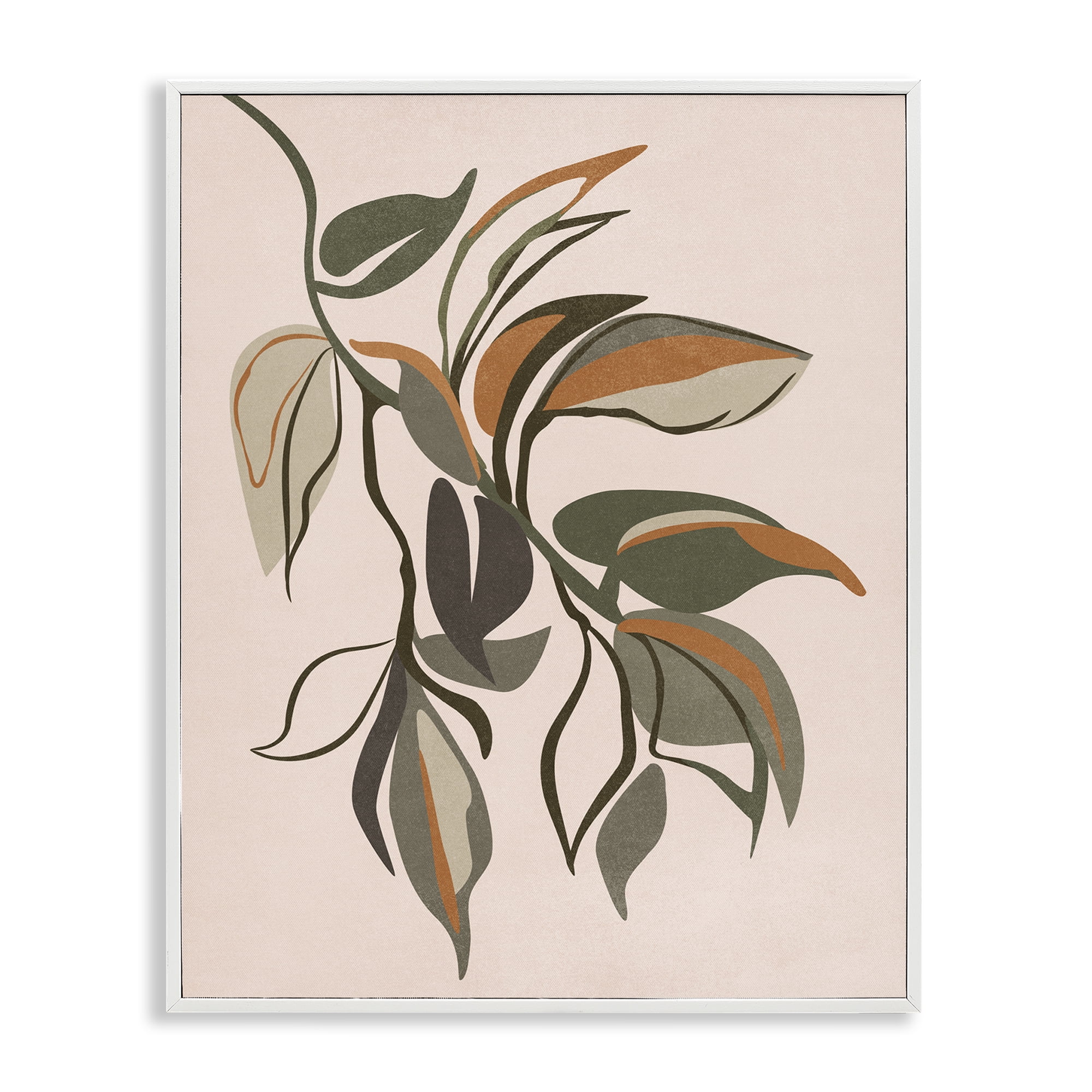 Stupell Industries Hanging Botanical Ivy Plants & Flowers Painting White Framed Art Print Wall Art, 24 x 30