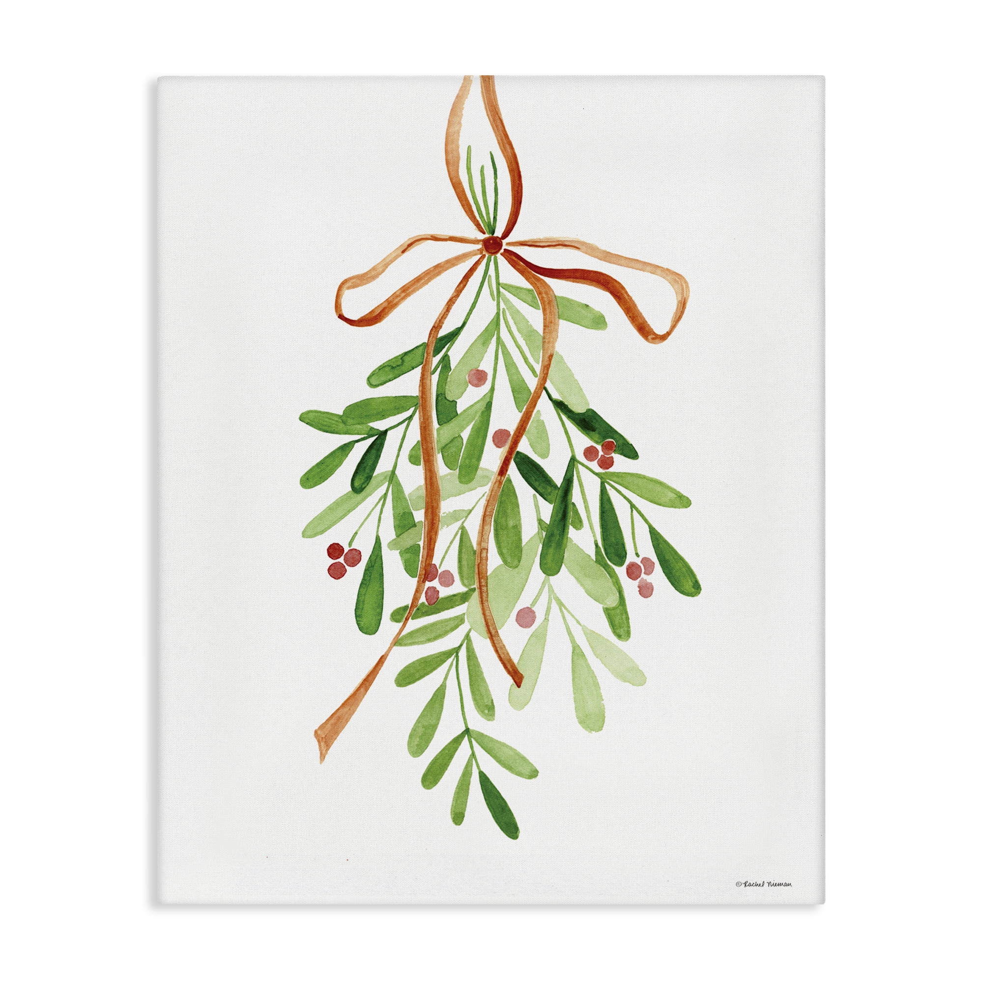 Stupell Industries Hanging Holly Botanicals Holiday Painting Gallery Wrapped Canvas Art Prints Wall Art, 16 x 20