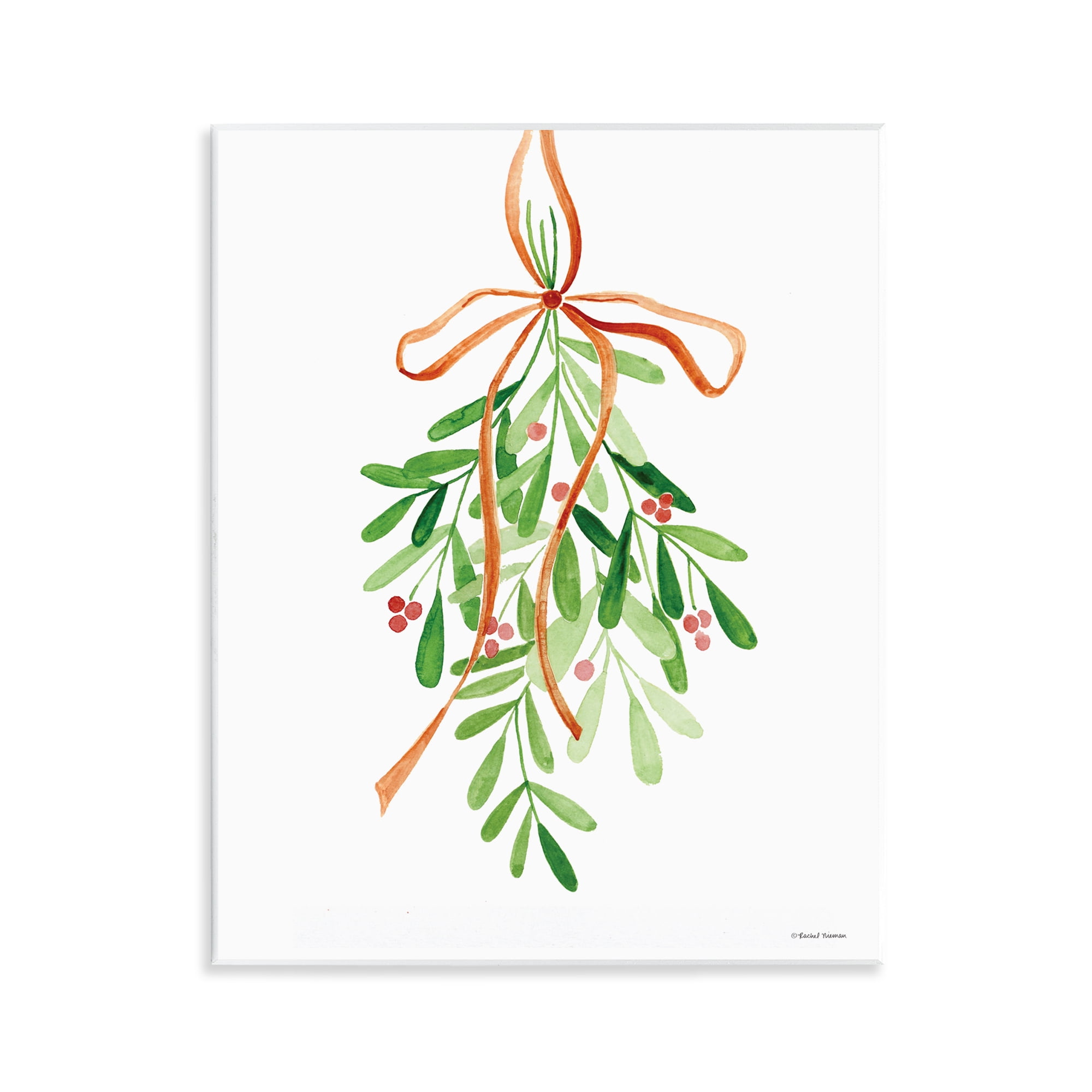 Stupell Industries Hanging Holly Botanicals Holiday Painting Unframed Art Prints Wall Art, 11 x 14