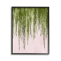 Stupell Industries Hanging Ivy on Pink Botanical & Floral Painting Black Framed Art Print Wall Art, 11 x 14