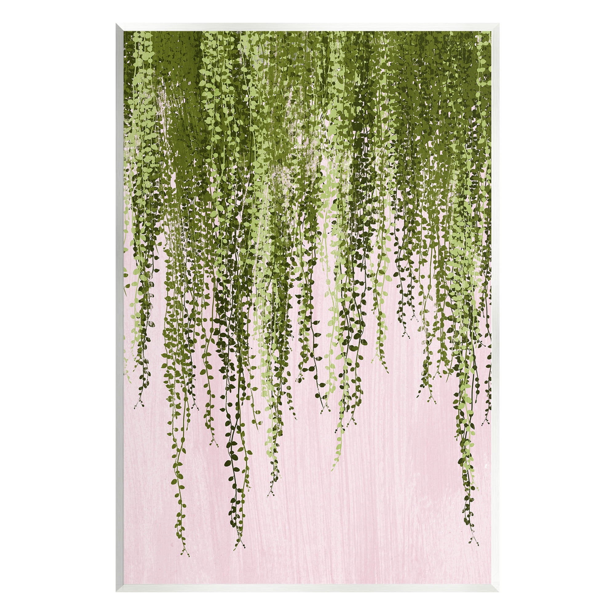 Stupell Industries Hanging Ivy on Pink Botanical & Floral Painting Unframed Art Print Wall Art, 13 x 19