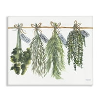 Stupell Industries Hanging Kitchen Herbs Botanical & Floral Painting Gallery Wrapped Canvas Art Print Wall Art, 20 x 16