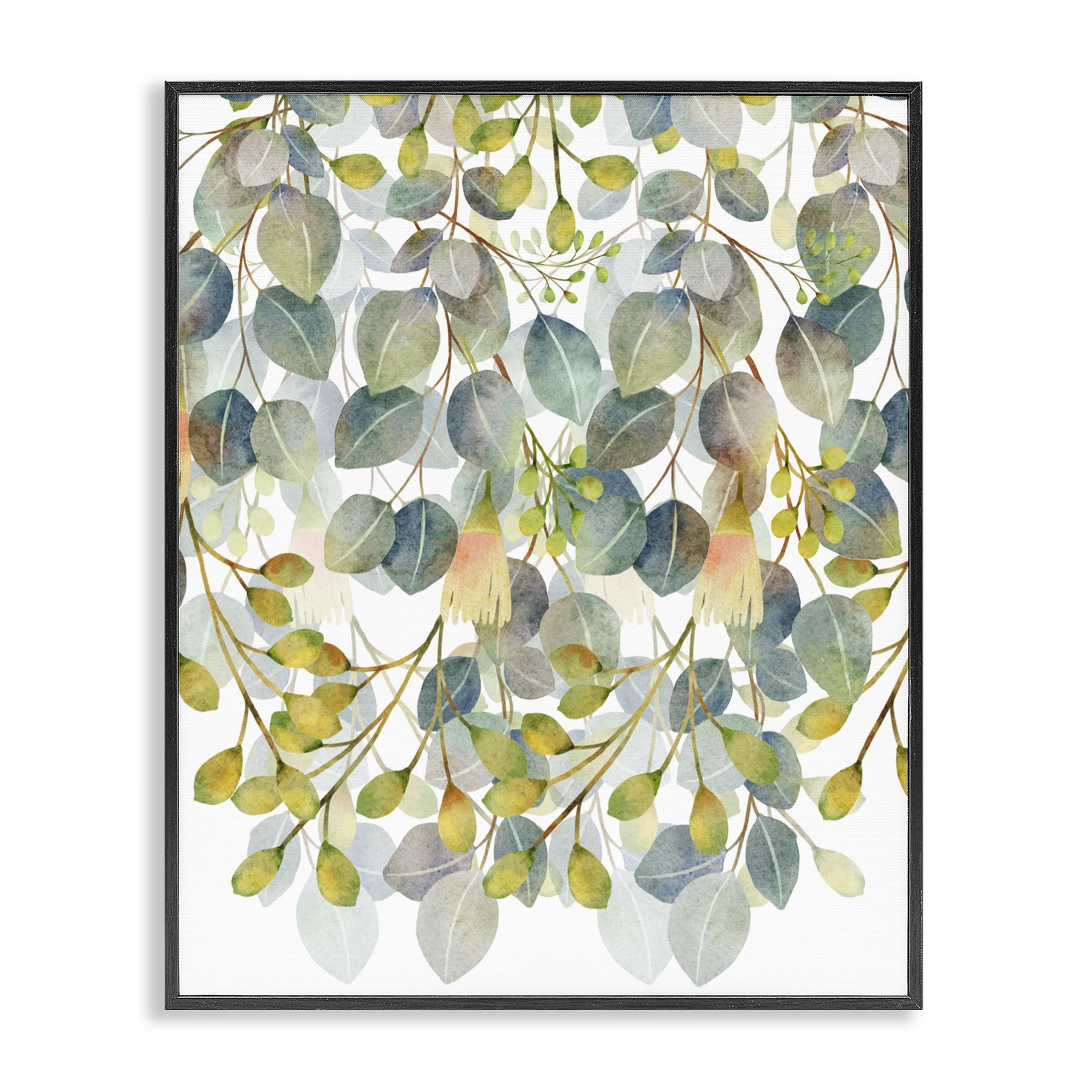 Stupell Industries Hanging Layered Botanicals Black Framed Giclee Art, design by Marcus Prime