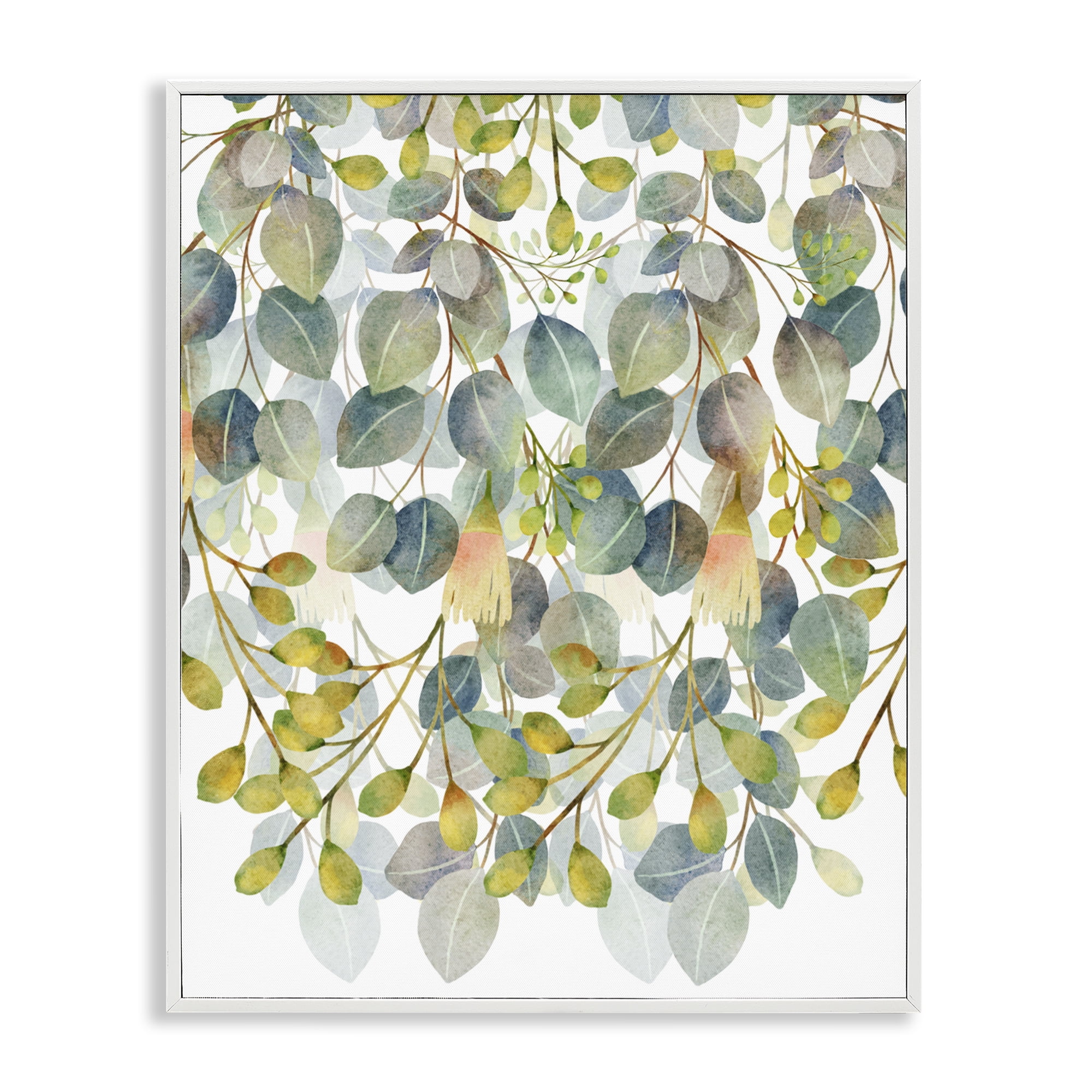 Stupell Industries Hanging Layered Botanicals White Framed Giclee Art, design by Marcus Prime
