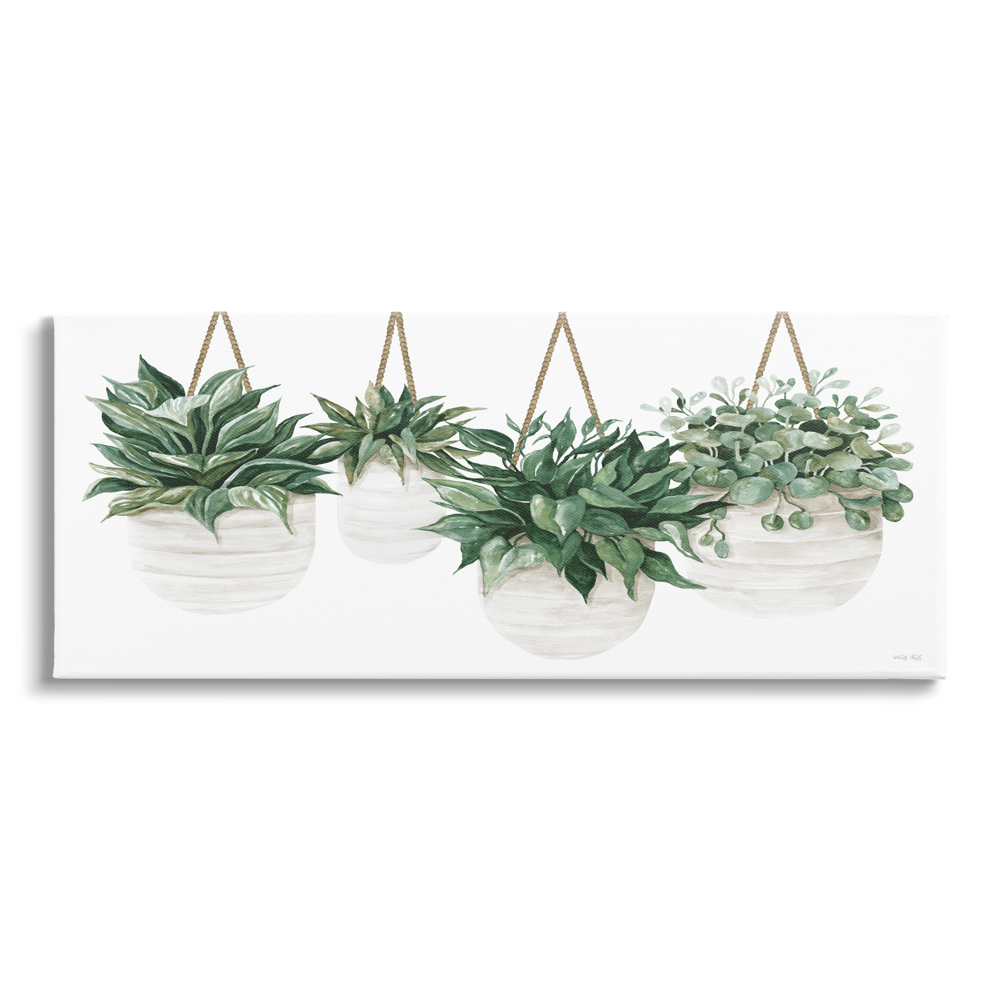 Stupell Industries Hanging Planters House Plant Casual Blooming Leaves Painting Gallery Wrapped Canvas Print Wall Art, Design by Cindy Jacobs