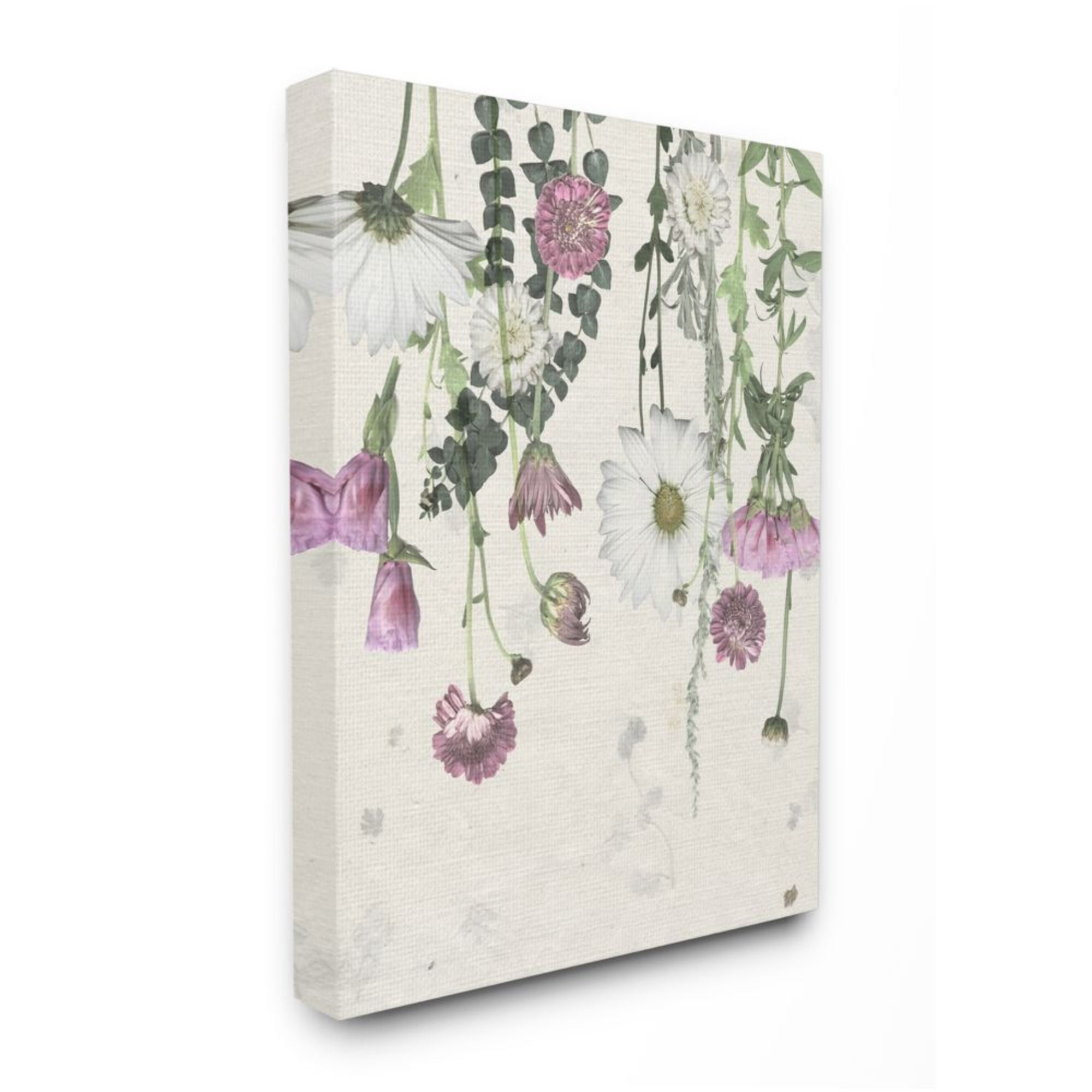 Stupell Industries Hanging Purple Florals with Charming White Daisies Design by Grace Popp, 24" x 30"