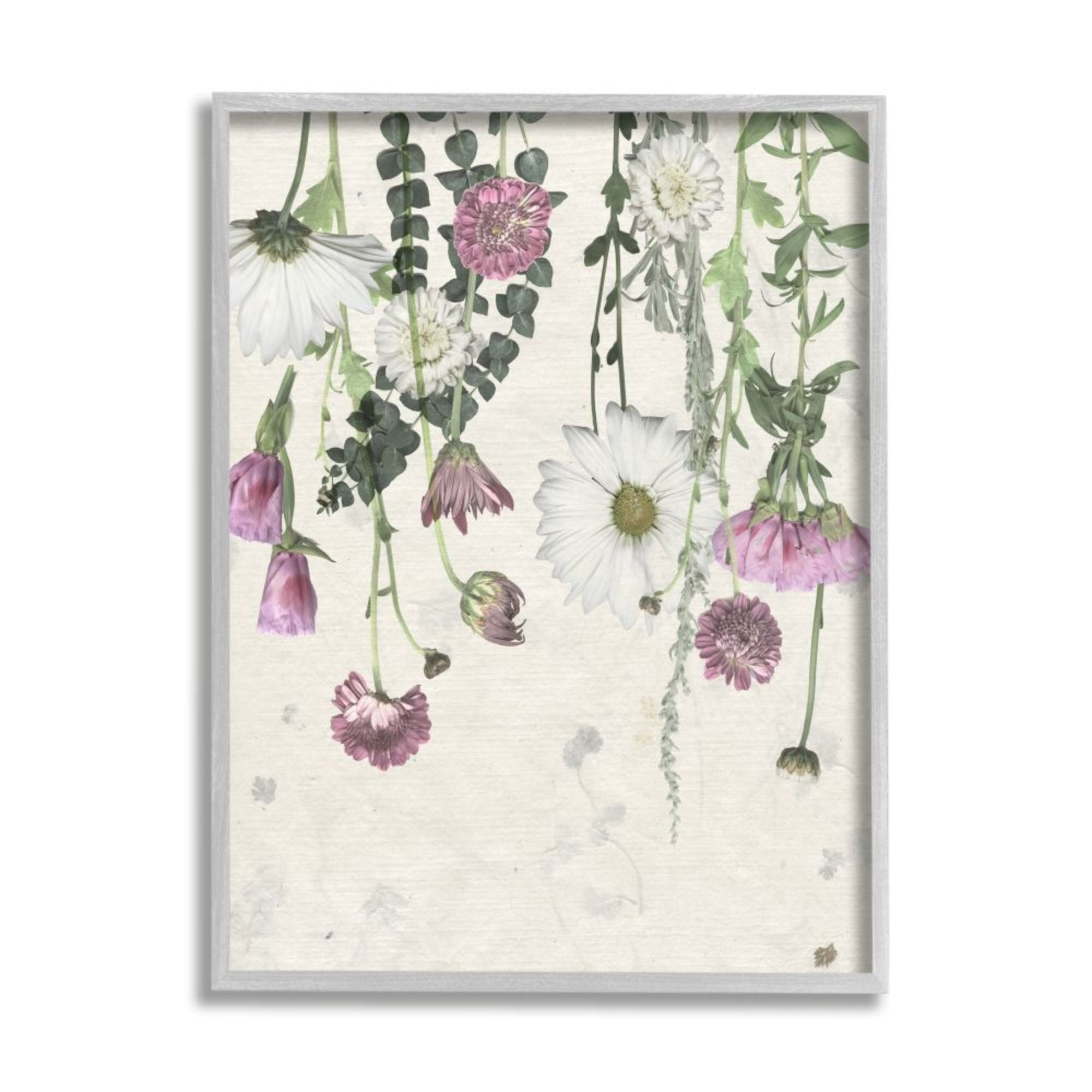 Stupell Industries Hanging Purple Florals with Charming White Daisies Design by Grace Popp