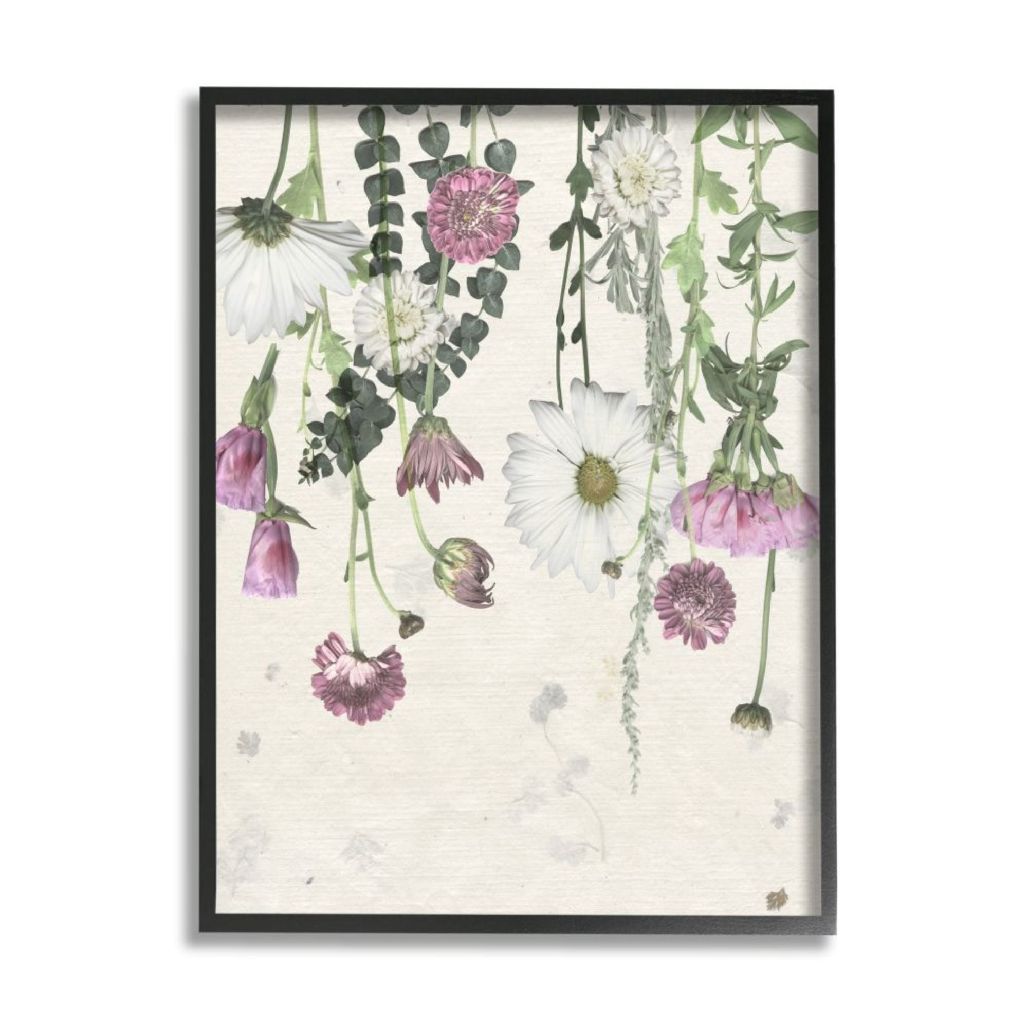 Stupell Industries Hanging Purple Florals with Charming White Daisies Design by Grace Popp