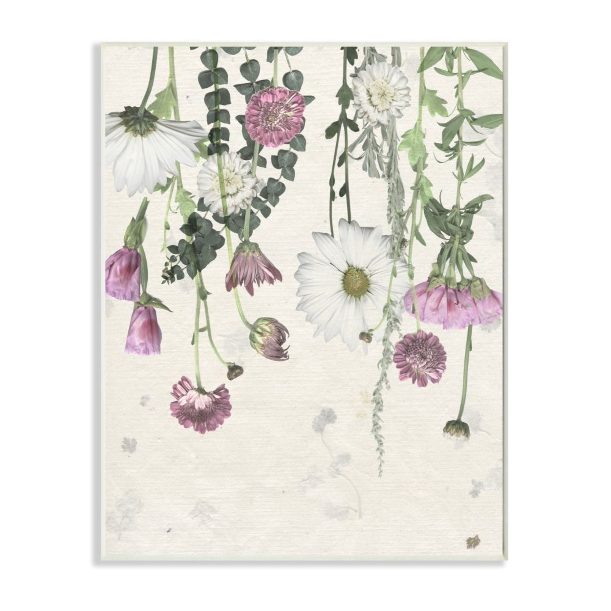 Stupell Industries Hanging Purple Florals with Charming White Daisies Design by Grace Popp