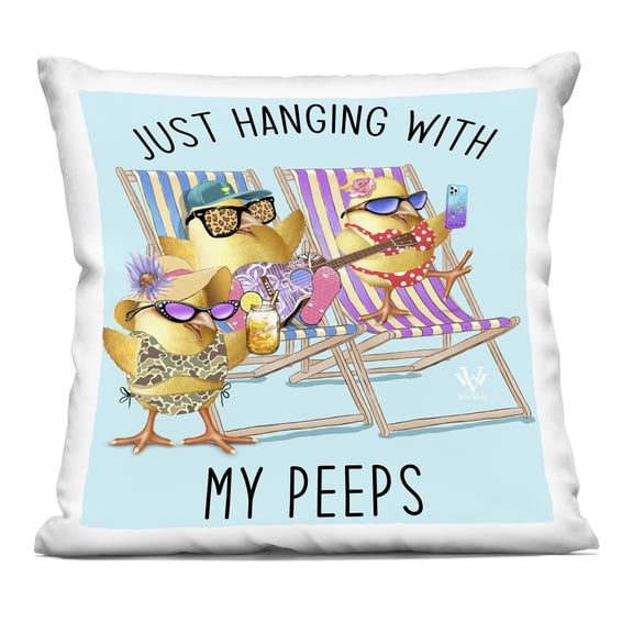 Stupell Industries Hanging With My Peeps Decorative Printed Throw Pillow design by Jim Baldwin, 18 x 7 x 18