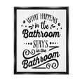 thumbnail image 1 of Stupell Industries What Happens In Bathroom Silly Decorated Typography Graphic Art Jet Black Floating Framed Canvas Print Wall Art, Design by Lettered and Lined, 1 of 5