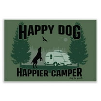 Stupell Industries Happier Camper with Dog Animals Painting Unframed Art Print Wall Art, 15 x 10