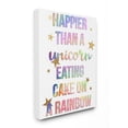 thumbnail image 1 of Stupell Industries Happier Than Unicorn Eating Cake on Rainbow Quote Canvas Wall Art Design by Daphne Polselli, 36" x 48", 1 of 6