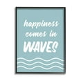 thumbnail image 1 of Stupell Industries Happiness Beach Water Waves Uplifting Cursive Phrase Graphic Art Black Framed Art Print Wall Art, Design by Lettered and Lined, 1 of 5