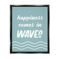 thumbnail image 1 of Stupell Industries Happiness Beach Water Waves Uplifting Cursive Phrase Graphic Art Jet Black Floating Framed Canvas Print Wall Art, Design by Lettered and Lined, 1 of 5