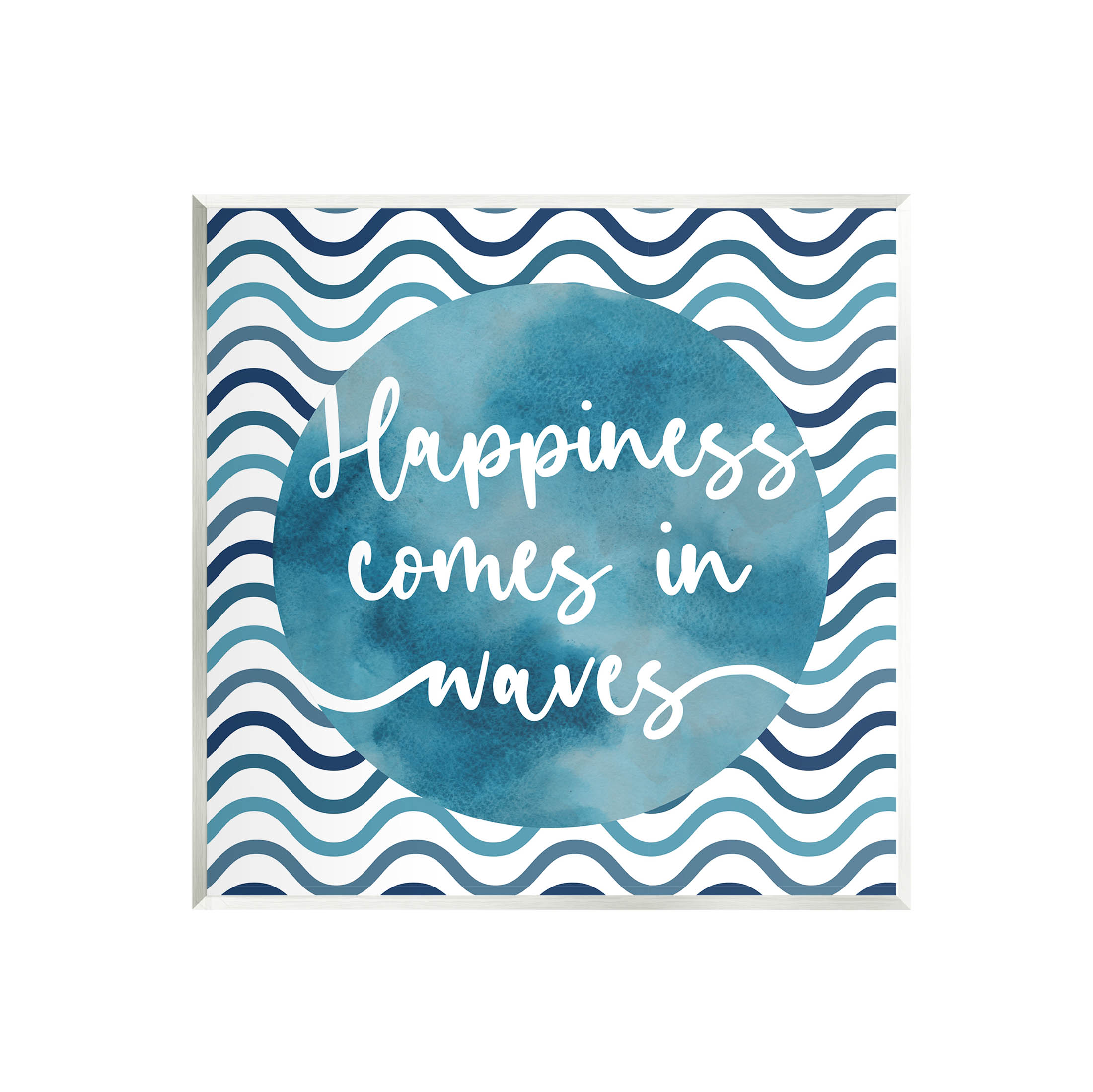 Stupell Industries Happiness Comes In Waves Pattern Graphic Art Unframed Art Print Wall Art, Design by Linda Birtel