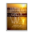 thumbnail image 1 of Stupell Industries Happiness Comes In Waves Phrase Graphic Art Gray Framed Art Print Wall Art, Design by K. Kaufman, 1 of 8