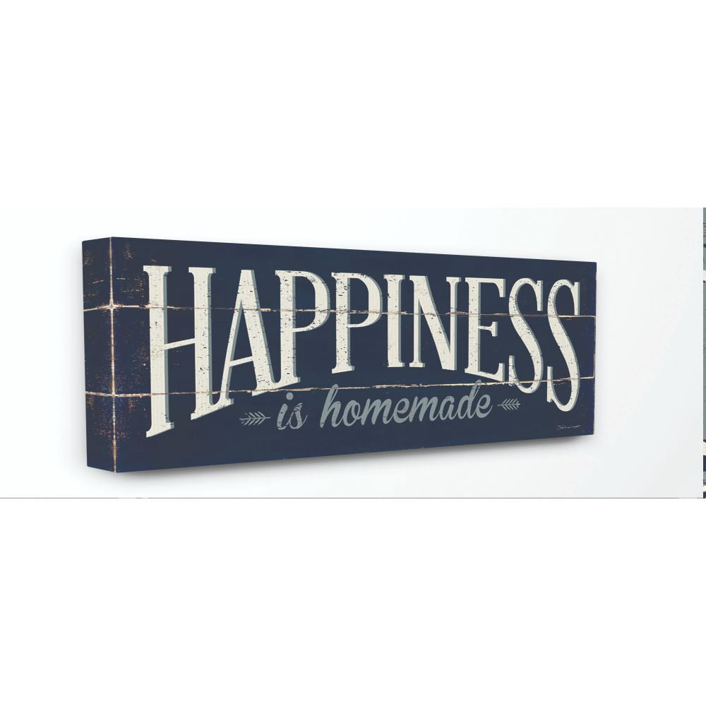 Stupell Industries Happiness Family Home Inspirational Word Textured Wood Design Canvas Wall Art by Stephanie Workman Marrott