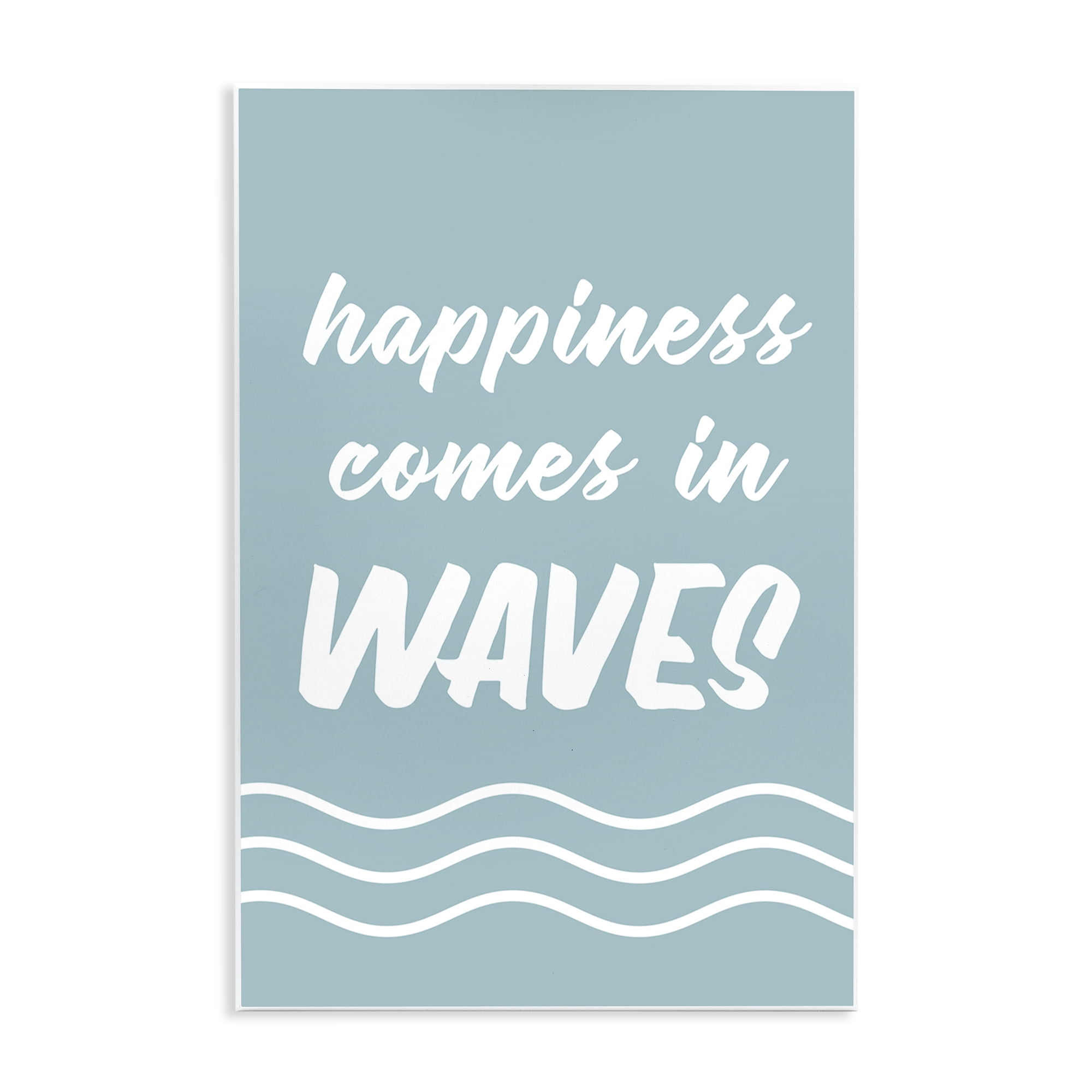 Stupell Industries Happiness In Waves Typography Painting Unframed Art Print Wall Art, 13 x 19