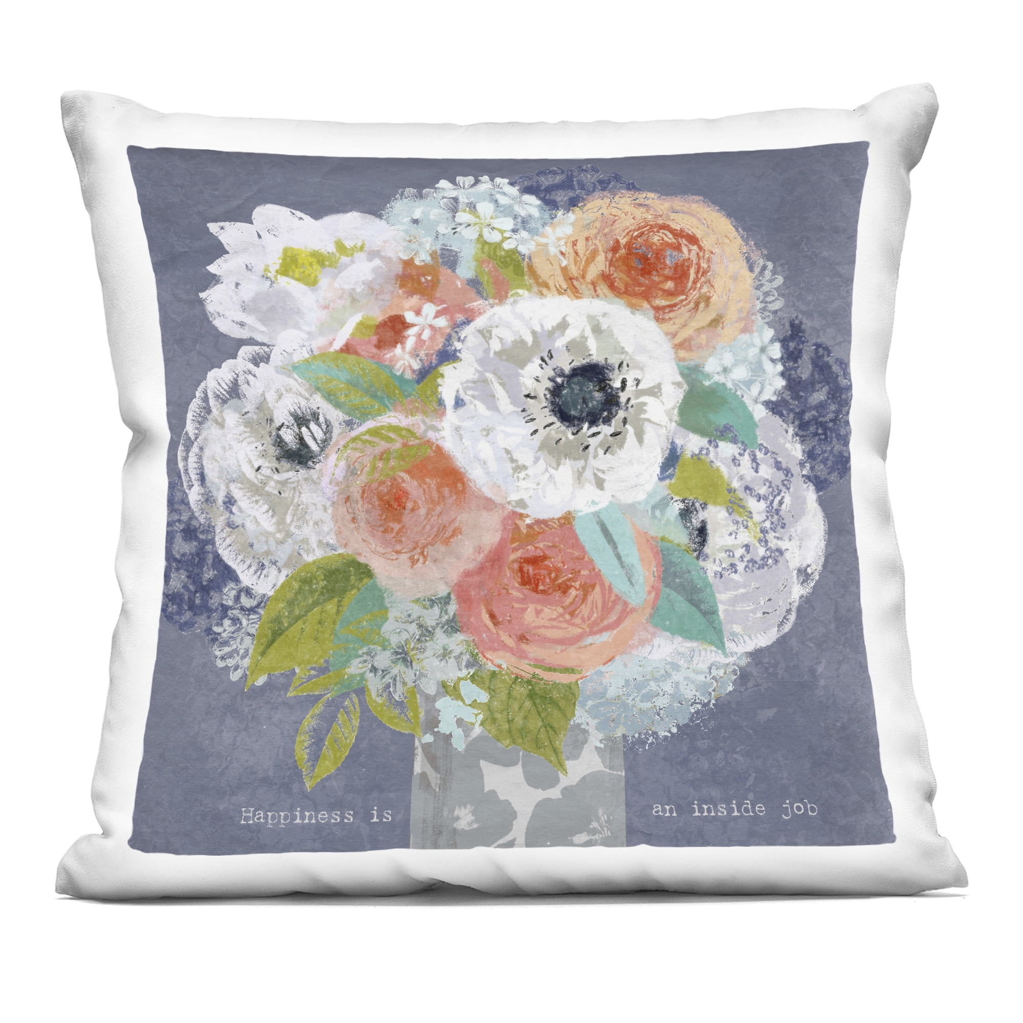 Stupell Industries Happiness Is An Inside Job Decorative Printed Throw Pillow, design by Suzanne Nicoll, 18 x 7 x 18