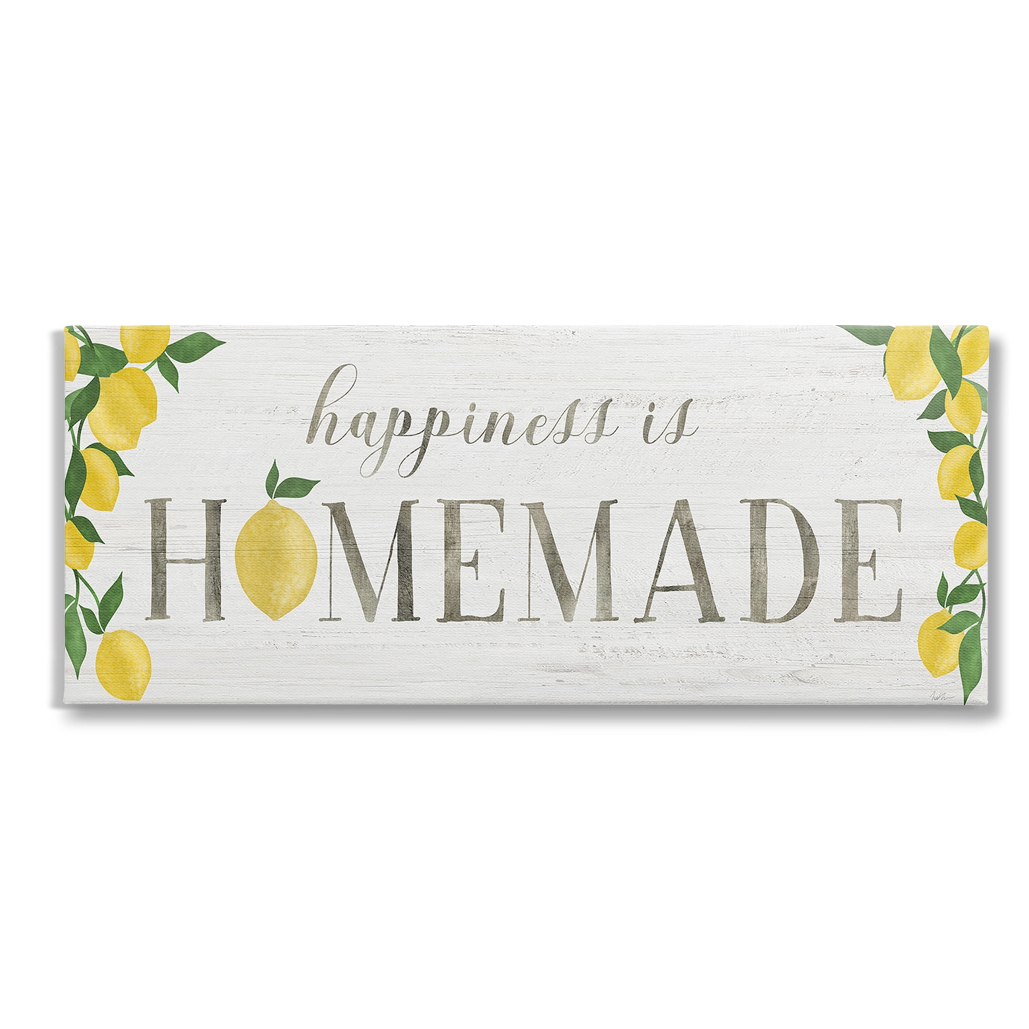 Stupell Industries Happiness Is Homemade Food & Beverage Painting Gallery Wrapped Canvas Art Print Wall Art, 24 x 10