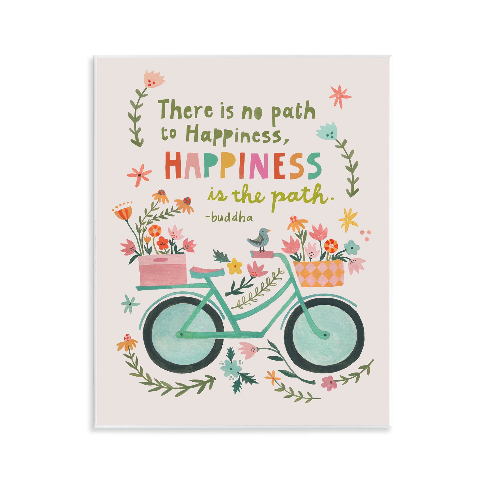 Stupell Industries Happiness Is The Path Transportation Painting Unframed Art Print Wall Art, 11 x 14
