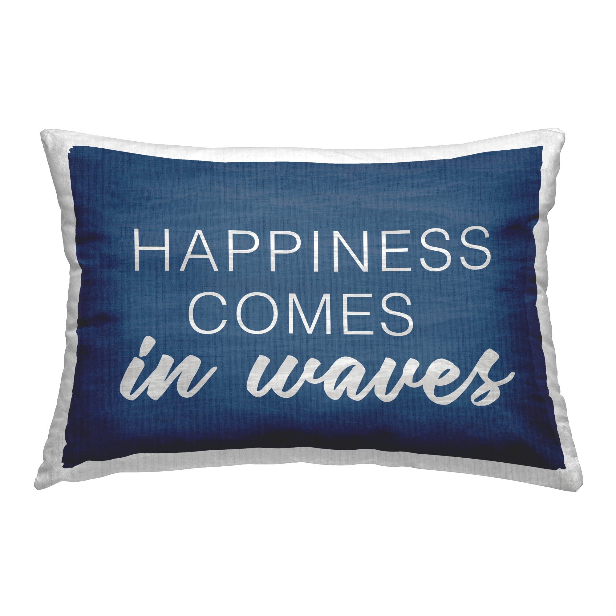 Stupell Industries Happiness in Waves Phrase Decorative Printed Throw Pillow, 14 x 20