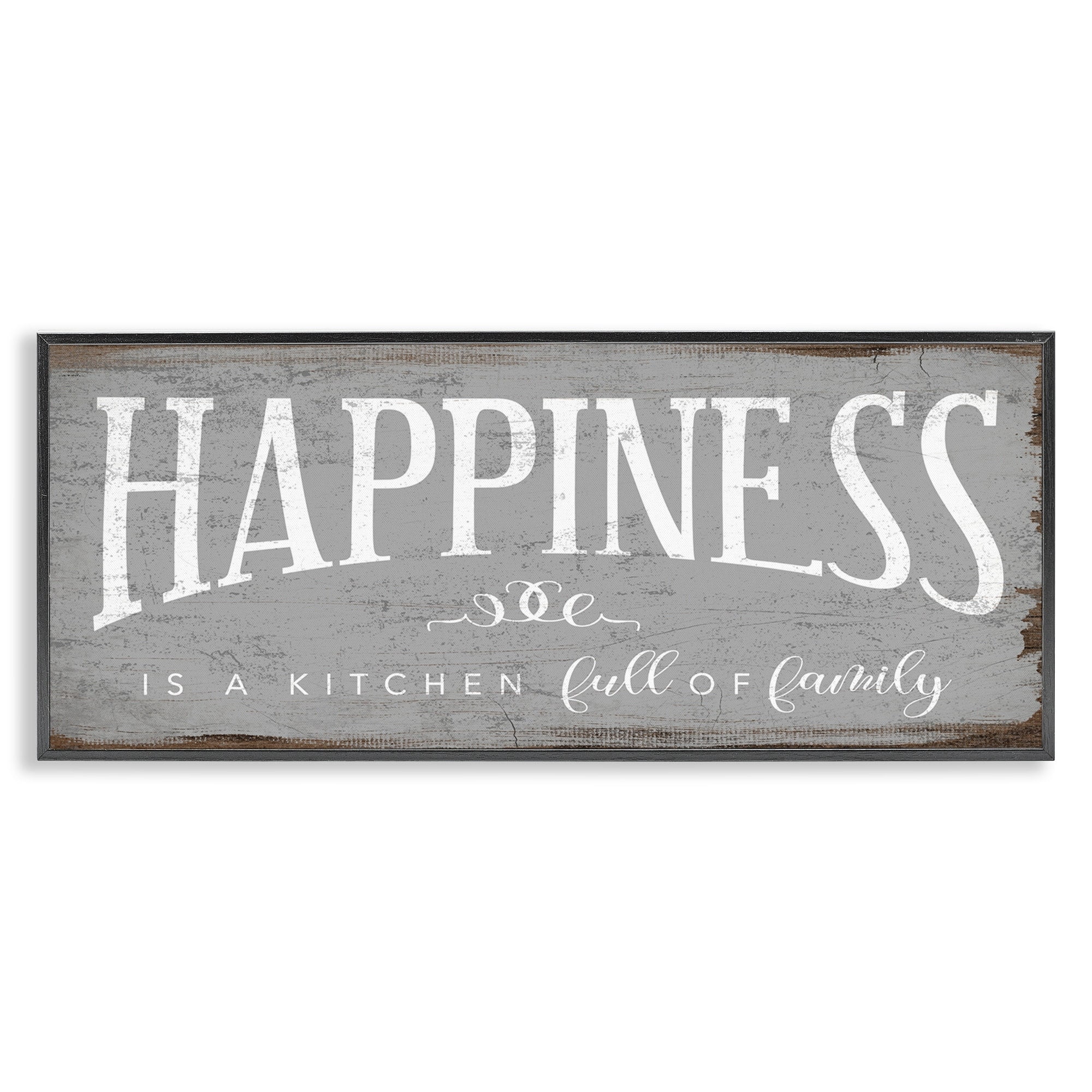 Stupell Industries Happiness is A Full Kitchen Phrase Distressed Paint, 13 x 30,Design by Daphne Polselli