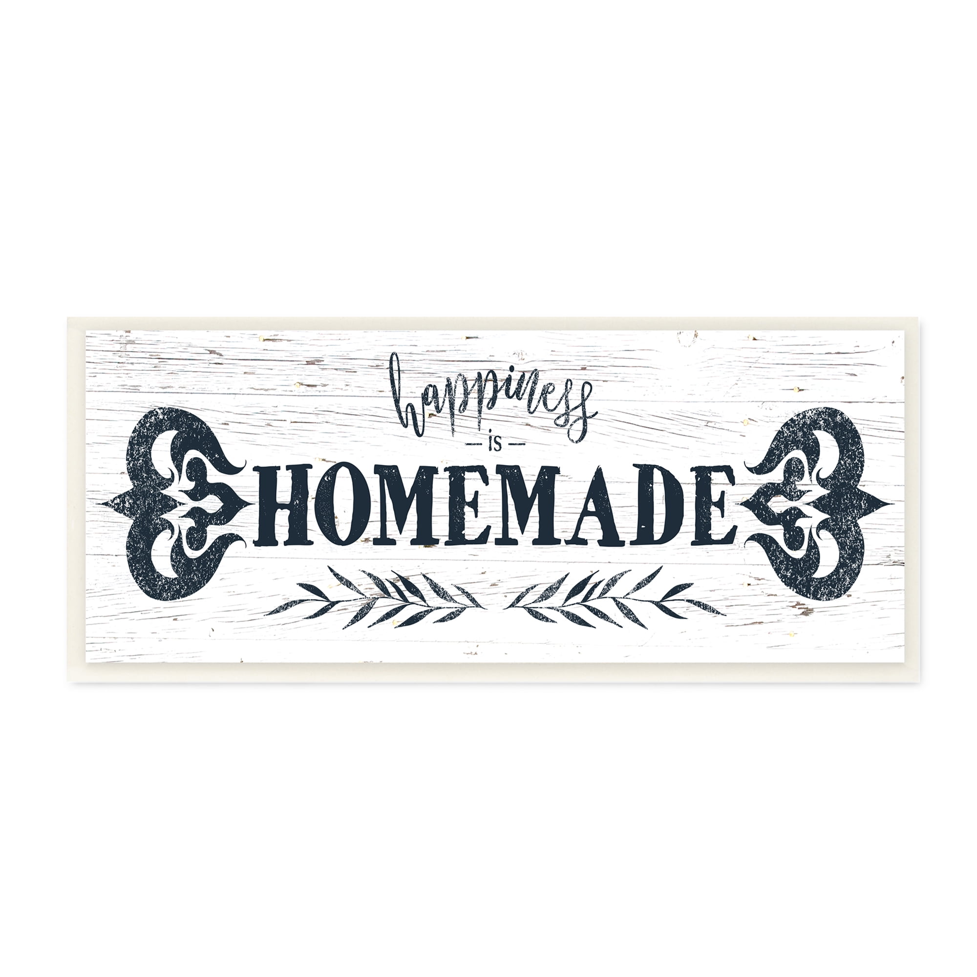Stupell Industries Happiness is Homemade Sentiment Country Grain Pattern Typography Painting Unframed Art Print Wall Art, 7 x 17