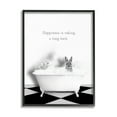thumbnail image 1 of Stupell Industries Happiness is Long Bath Bunny Animals & Insects Painting Black Framed Art Print Wall Art, 24 x 30, 1 of 9