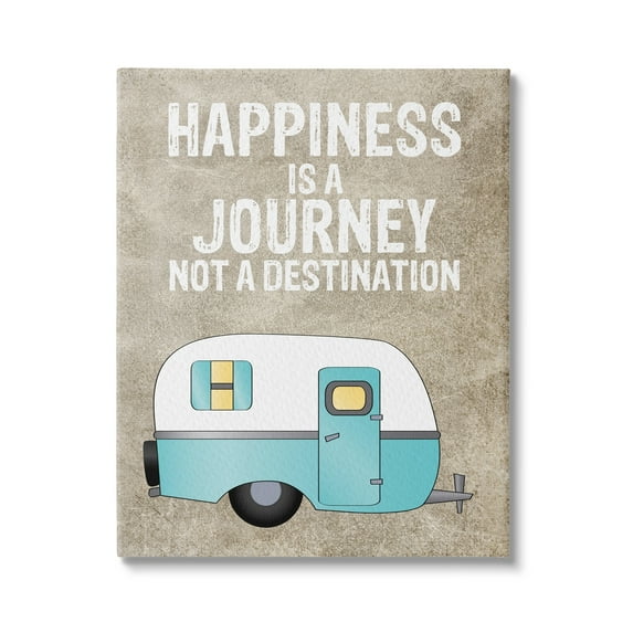 Stupell Industries Happiness is a Journey Inspirational Adventure Quote Canvas Wall Art, 24 x 30, Design by Amy Brinkman