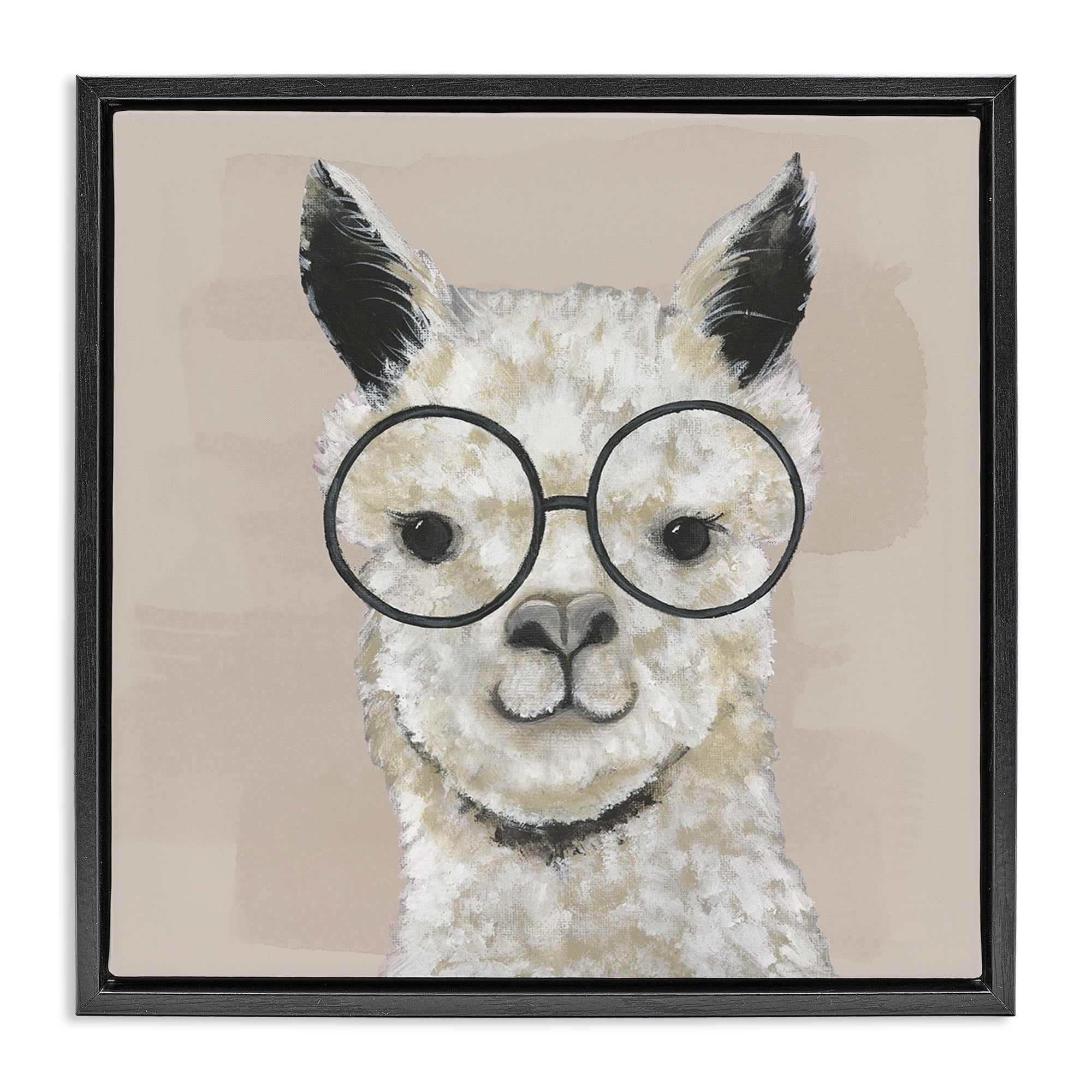 Stupell Industries Happy Alpaca Glasses Portrait Animals & Insects