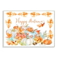 thumbnail image 1 of Stupell Industries Happy Autumn Phrase Pumpkin Harvest Foliage Border Typography Painting Wall Plaque Art Print Wall Art, 10 x 15, 1 of 5
