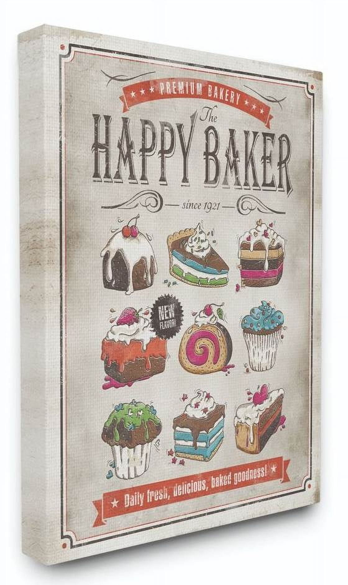 Stupell Industries Happy Baker Vintage Comic Book Design Canvas Wall Art by Ester Kay