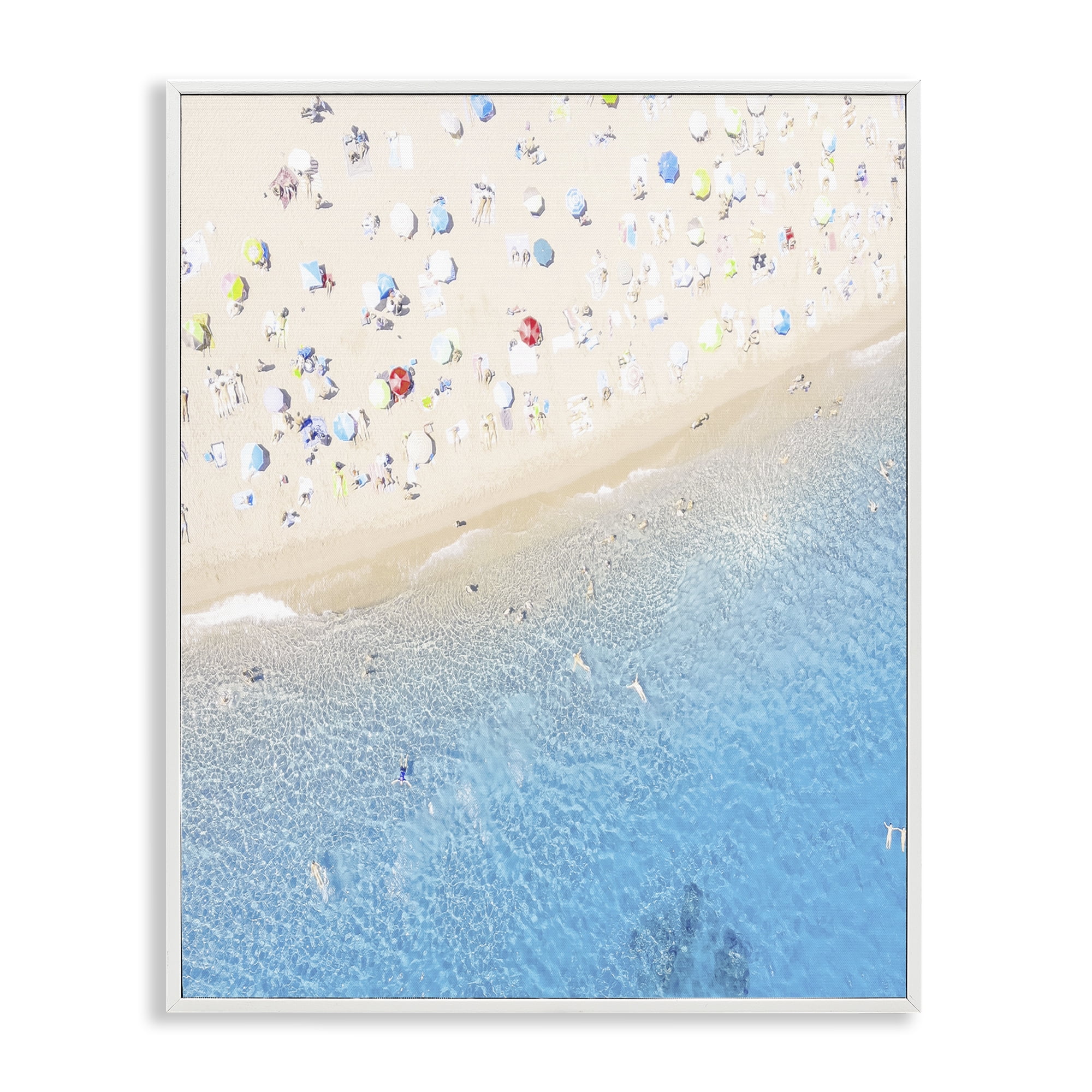 Stupell Industries Happy Beach in Summer White Framed Giclee Art, design by Leah Straatsma