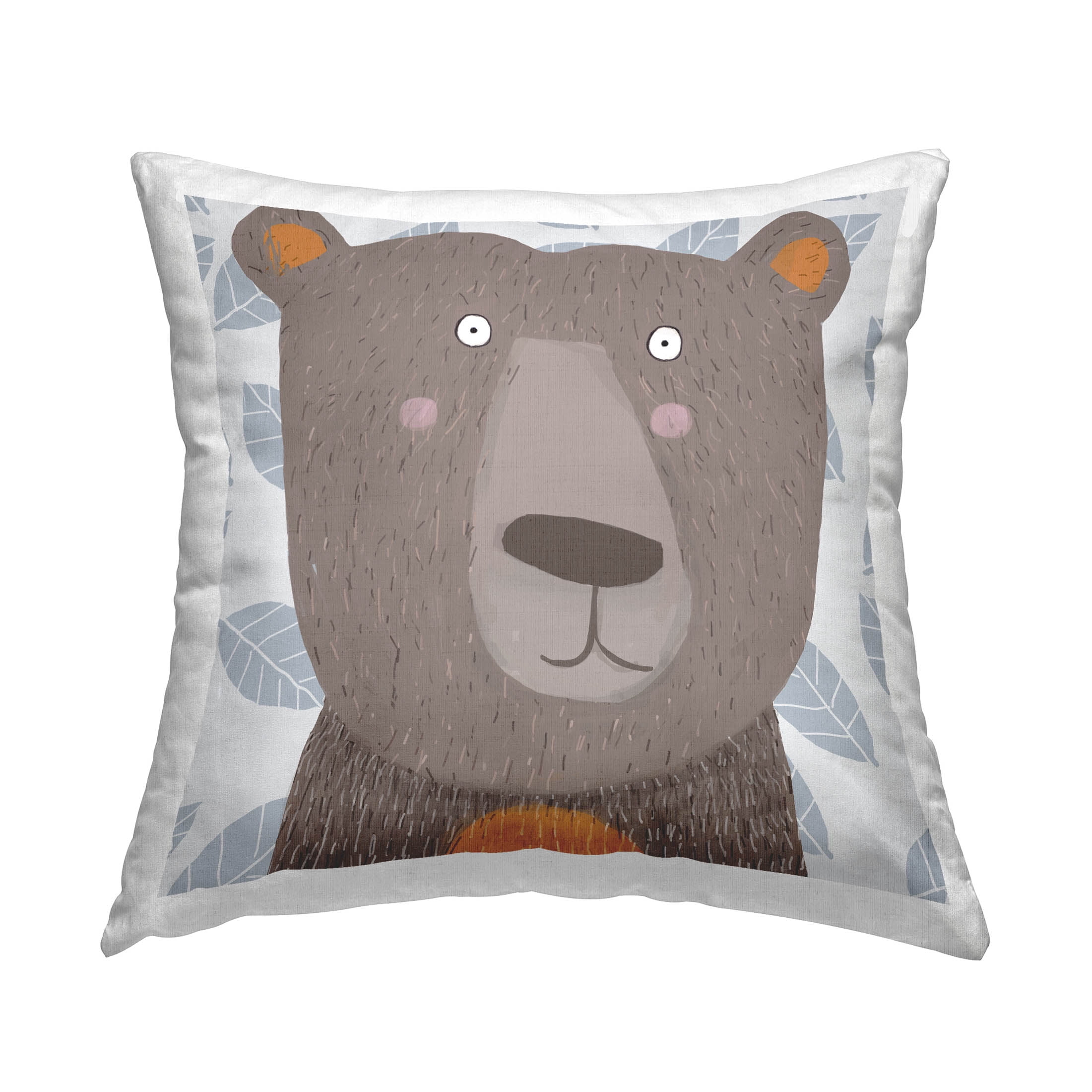 Stupell Industries Happy Bear Wildlife Pattern Printed Throw Pillow Design by Carla Daly