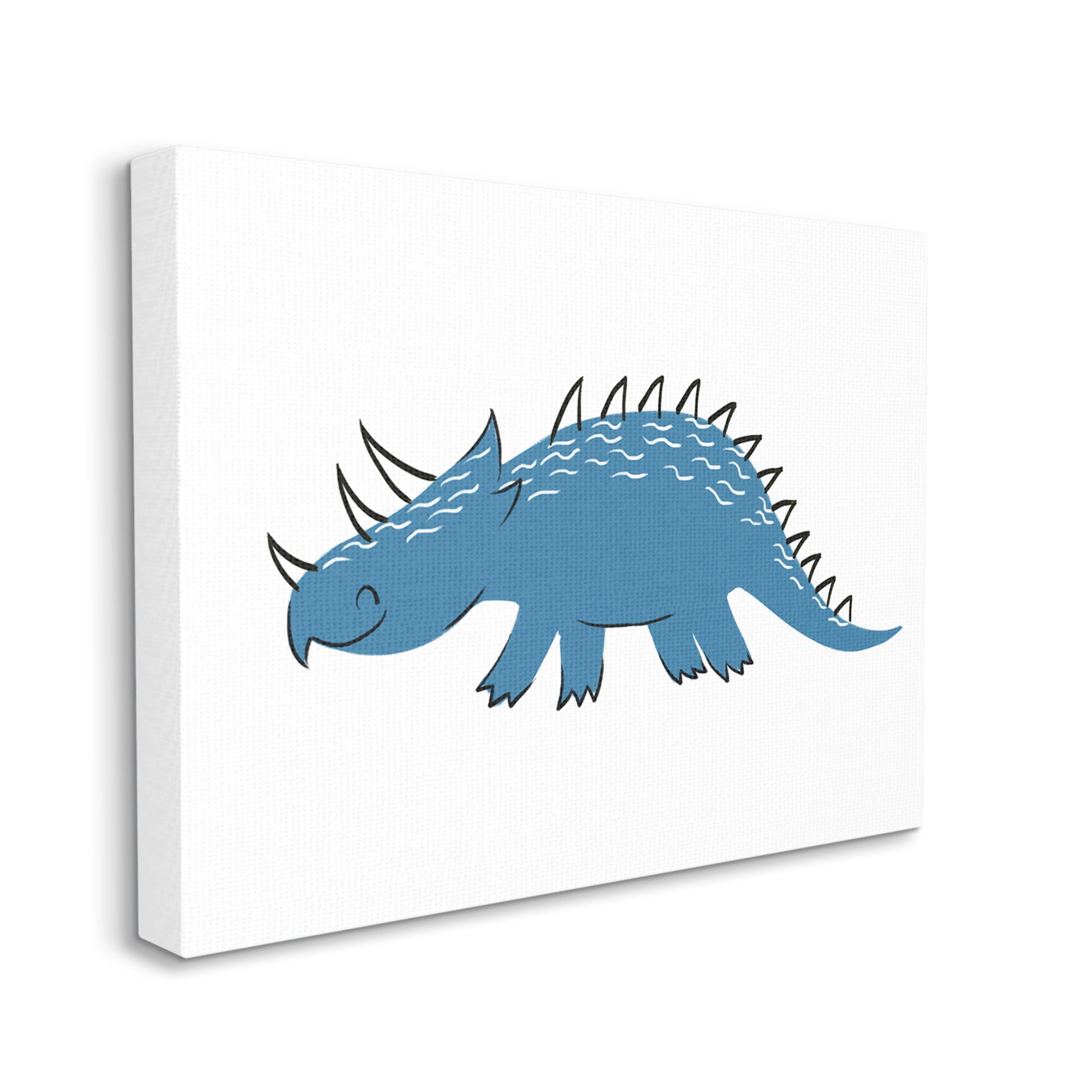 Stupell Industries Happy Blue Dinosaur Fun Spiked Kids' Reptile, 36 x 48, Design by Ziwei Li