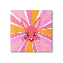 Stupell Industries Happy Bunny Sunburst Animals & Insects Painting Gallery Wrapped Canvas Art Print Wall Art, 17 x 17