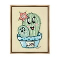 thumbnail image 1 of Stupell Industries Happy Cactus Plants Botanical & Floral Painting Brown Floater Framed Canvas Art Print Wall Art, 25 x 31, 1 of 10
