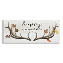 Stupell Industries Happy Camper Autumnal Antlers Graphic Art Gallery Wrapped Canvas Print Wall Art, Design by Lil' Rue