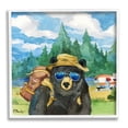 thumbnail image 1 of Stupell Industries Happy Camper Black Beer Hiker Painting White Framed Art Print Wall Art, Design by Paul Brent, 1 of 7